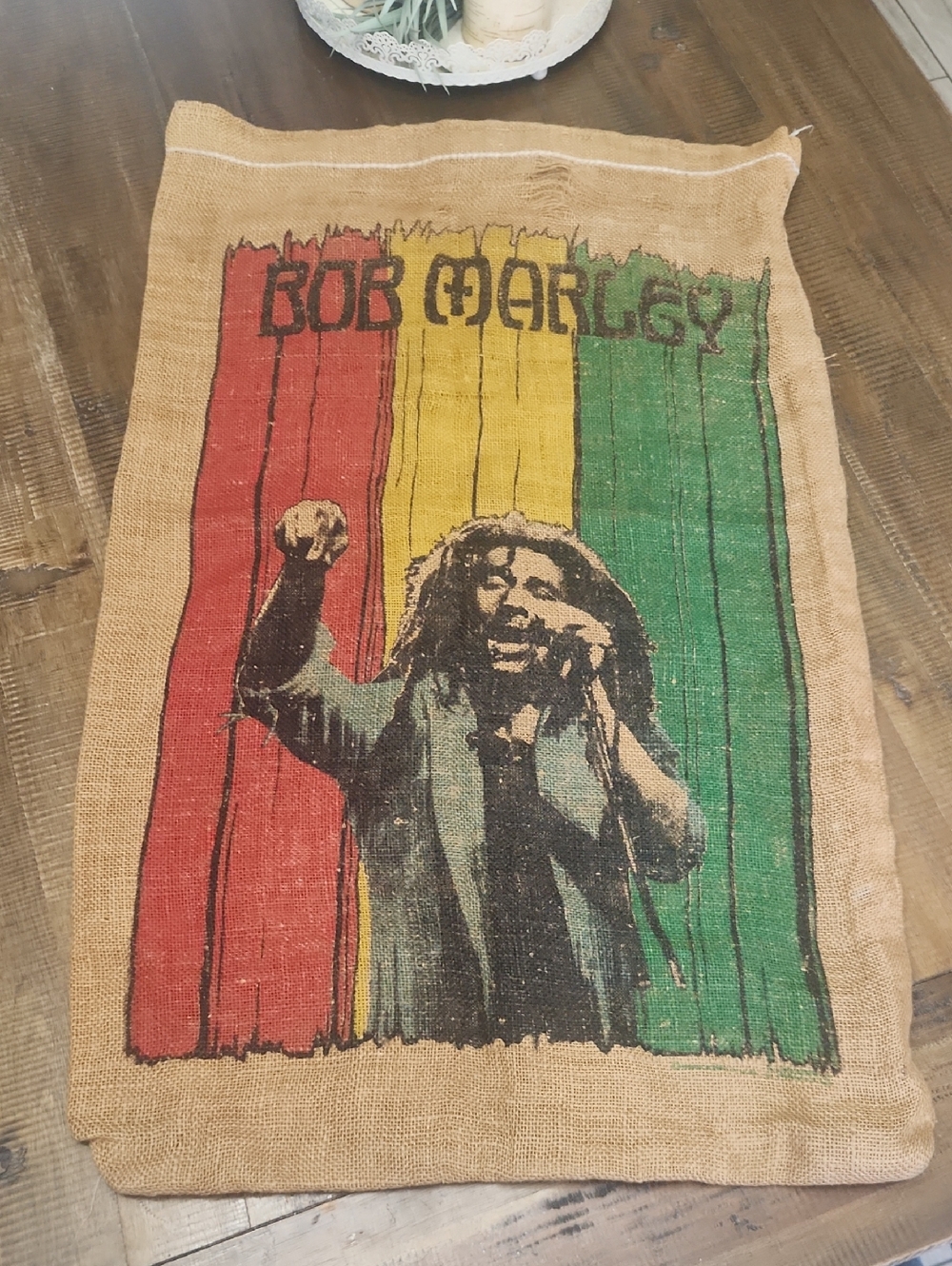 Vintage Burlap Sack Poster Bob Marley Print